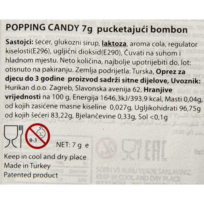 BOMBON PUCKETAVI POPPING COLA 7g HURIKAN