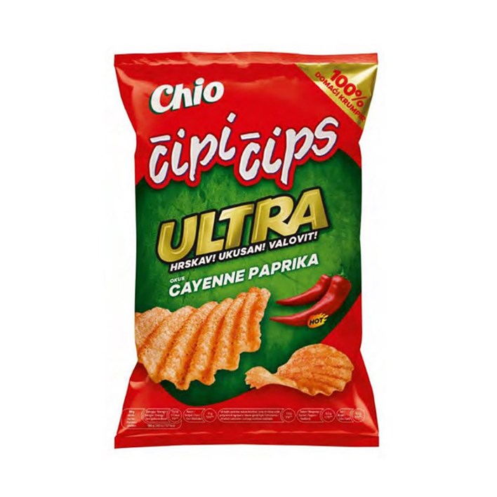 ČIPI ČIPS ULTRA CAYENSKA PAPRIKA 130g FIBIS