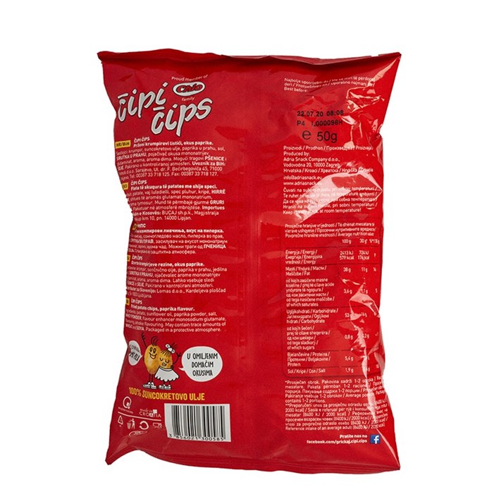 ČIPS PAPRIKA 50g FRANCK