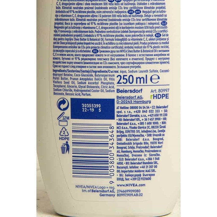 GEL ZA TUŠIRANJE NIVEA SHEA BUTTER 250ml ALCA