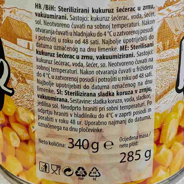 KUKURUZ ŠEĆERAC 340g ZVIJEZDA