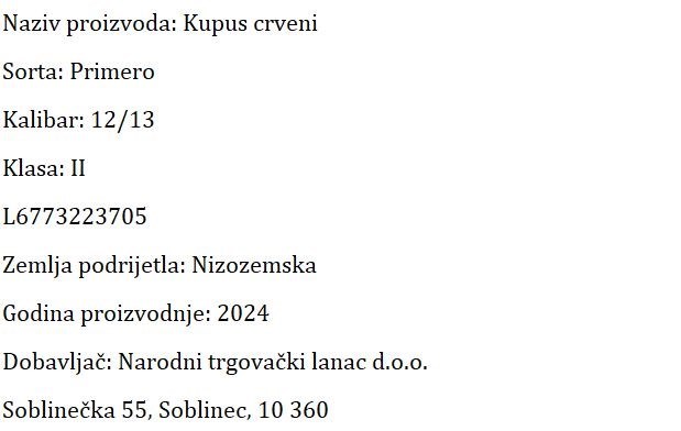 KUPUS CRVENI NTL