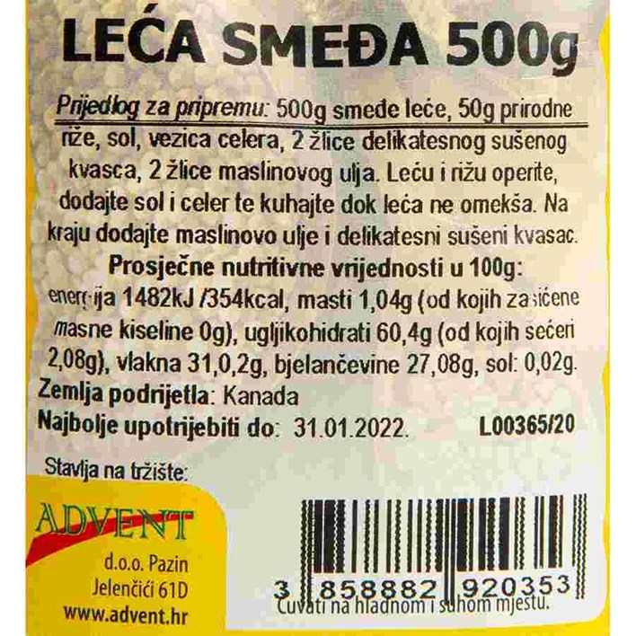 LEĆA SMEĐA 500 G ADVENT