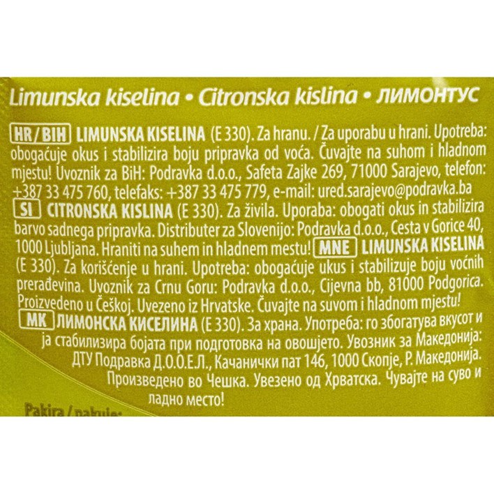 LIMUNSKA KISELINA 20G PODRAVKA