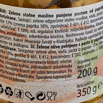 MASLINE ZELENE PUNJENE PAPRIKOM 350g ZVIJEZDA