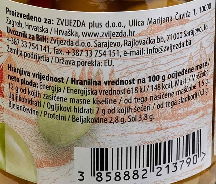 MASLINE ZELENE PUNJENE PAPRIKOM 350g ZVIJEZDA