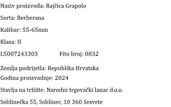 RAJČICA SVJEŽA GRAPOLO NTL