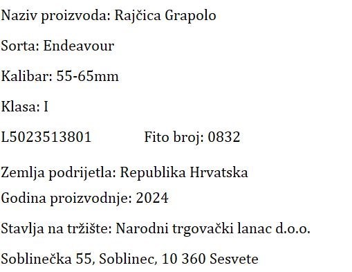 RAJČICA SVJEŽA GRAPOLO NTL