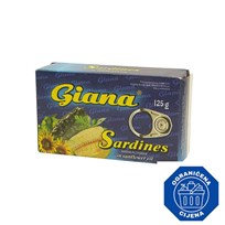 RIBA GIANA SARDINA U SUNCOKRETOVOM ULJU 125g OCIJEĐENA MASA 90g  GIANA