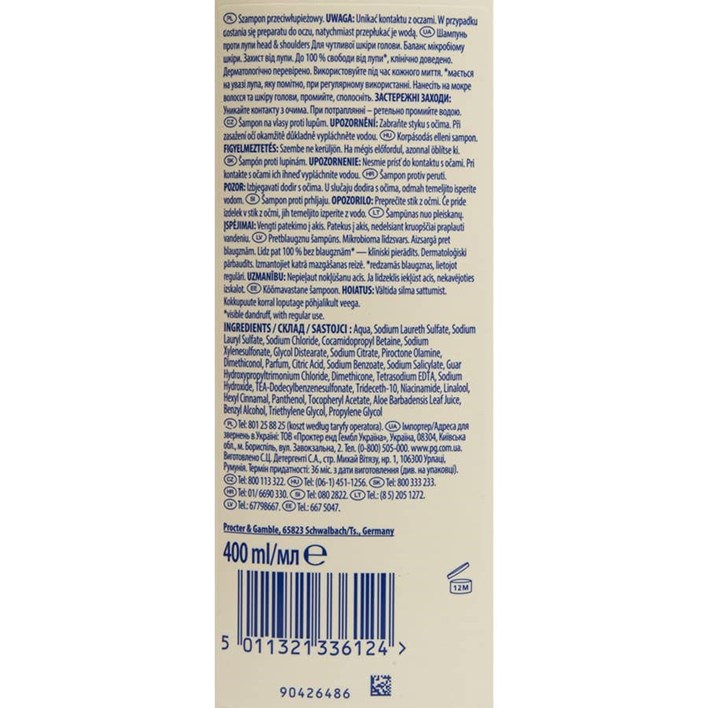 ŠAMPON ZA KOSU H&S SENSITIVE 400ml ORBICO