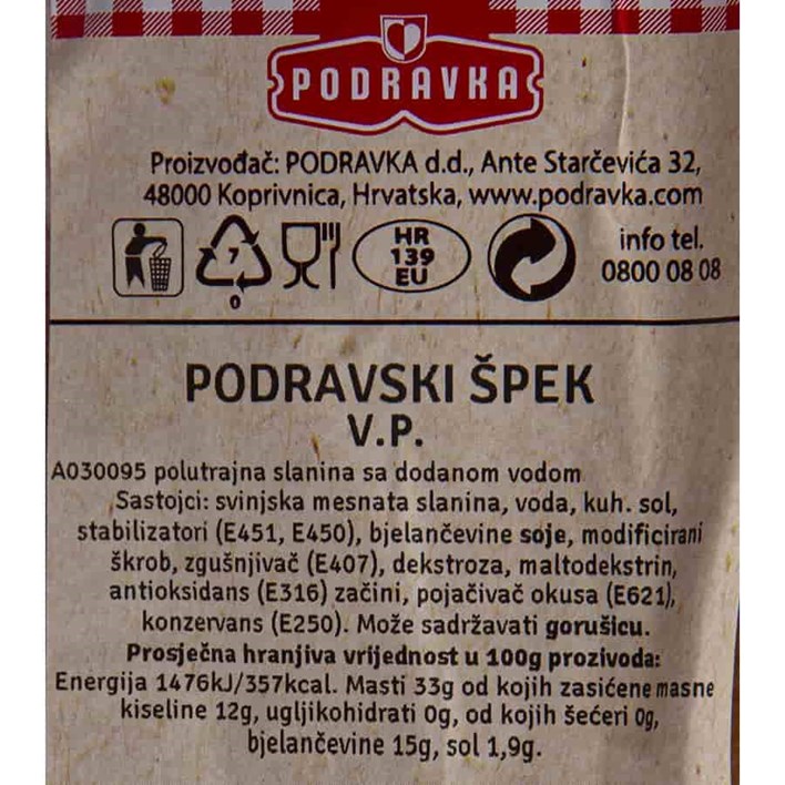 ŠPEK PODRAVSKI VAKUM PODRAVKA