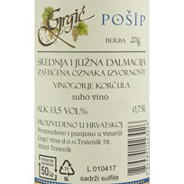 VINO POŠIP GRGIĆ 0,75l VRUTAK