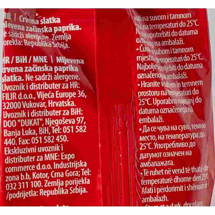 ZAČIN PAPRIKA MLJEVENA SLATKA ALEVA 100g FILIR